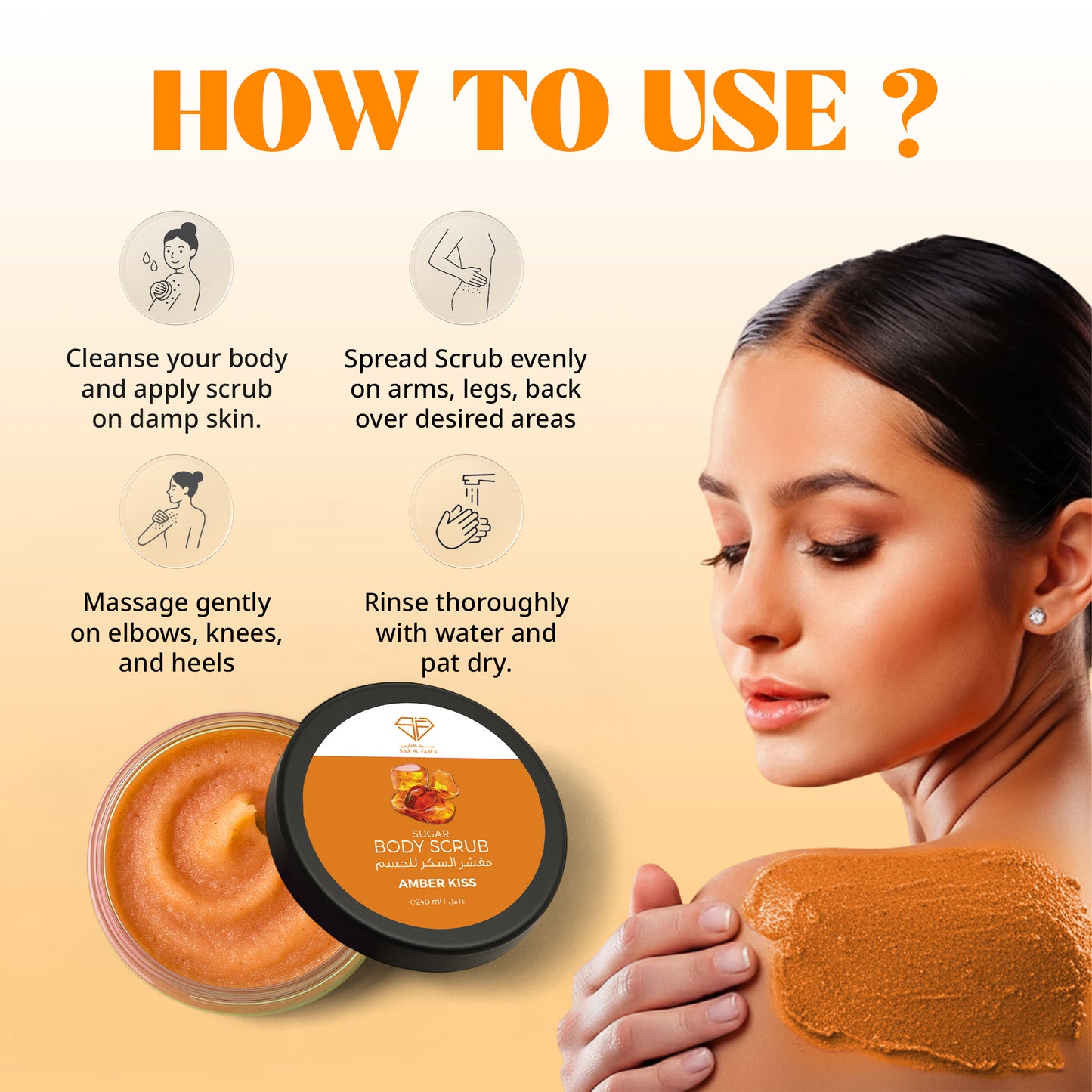SUGAR BODY SCRUB AMBER KISS 240ml