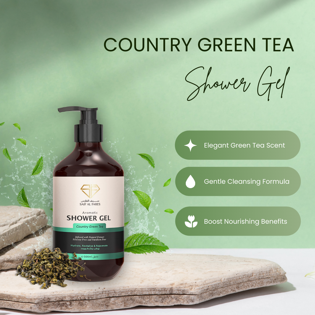 AROMATIC SHOWER GEL COUNTRY GREEN TEA 500ML