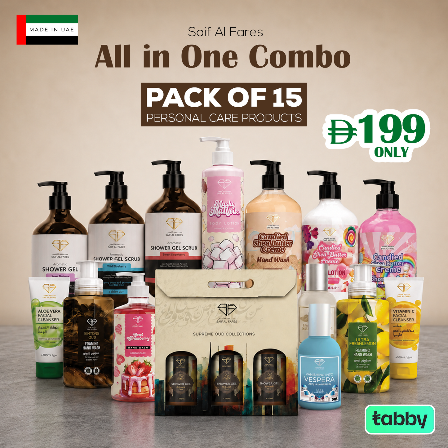 All in One Royal Savings Bundle – 15 Luxury Favorites for Only AED199! 👑🌙