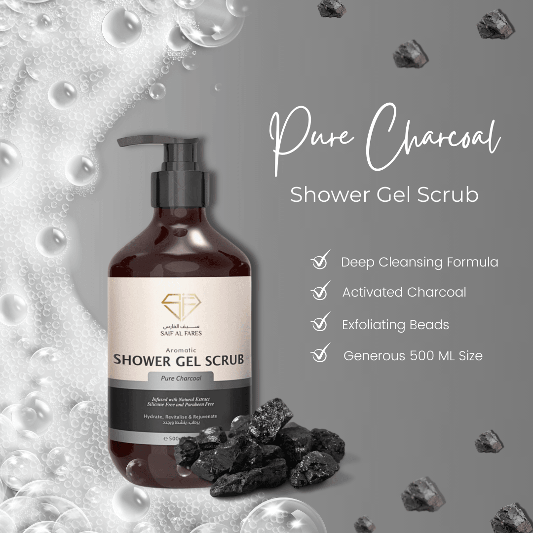 AROMATIC SHOWER GEL SCRUB PURE CHARCOAL 500ML Saif-Al-Fares